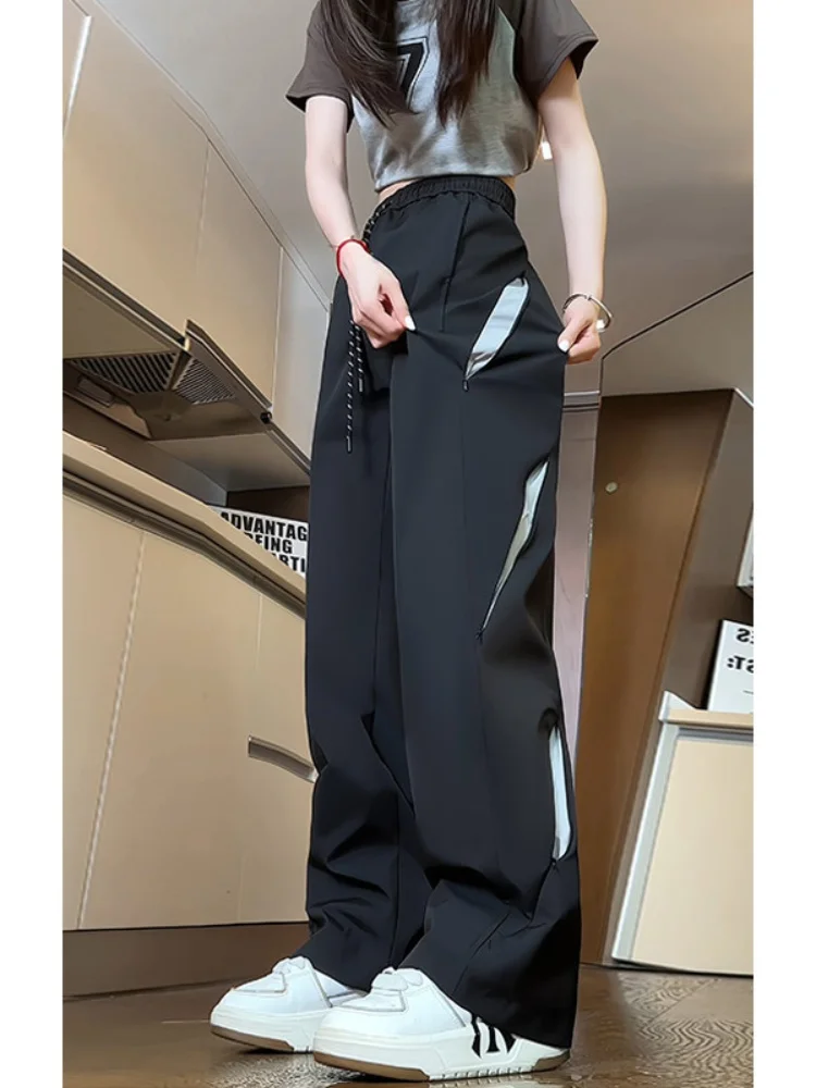 

Водостойкие мужские брюки для работы весна-осень, длинные брюки с молниями и вставками, повседневные свободные молодежные модные брюки