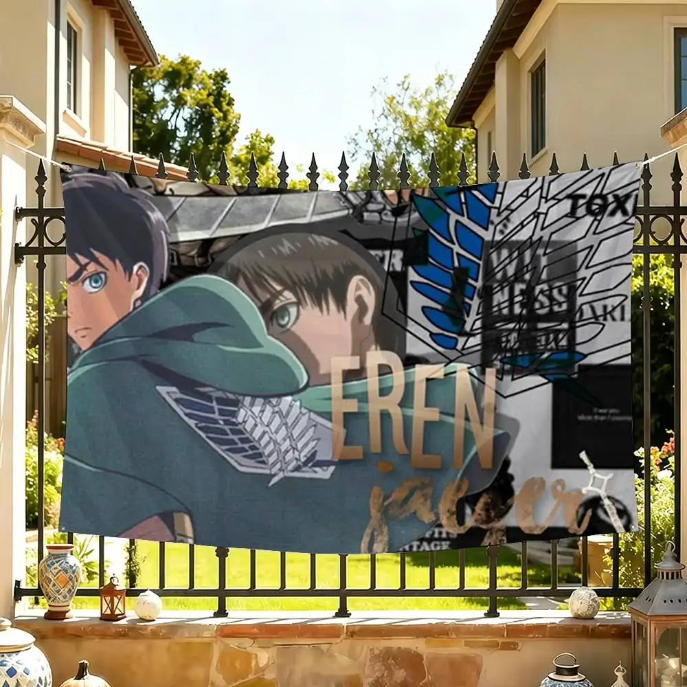 Hot Anime Attack on Titan  Flag Suitable For Party Club Outdoor Interior Wall Decoration Banner Fans Gift