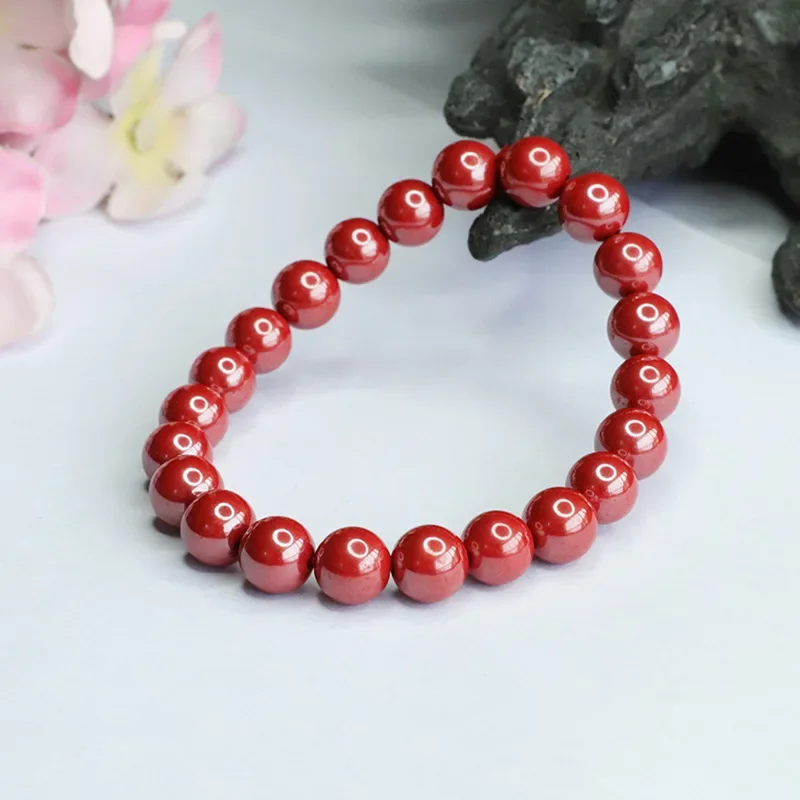 Braccialetto di arenaria imperatore ad alto contenuto bracciale cinabro anno di nascita braccialetto di preghiera femminile ricchezza buona fortuna amuleto gioielli