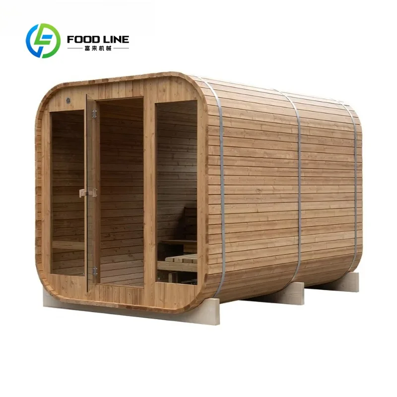 Wholesale Outdoor Large Size Sauna Room Cabin House Glass Front Wood Burning Sauna Outdoor Customized