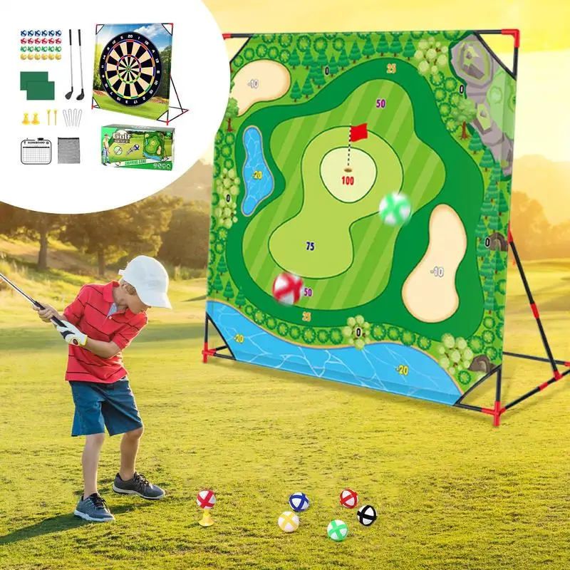 Kids Battle GolfSet Portable Golf Game For Chipping Practice Weather-Resistant Outdoor Play Equipment Family-Friendly Putting