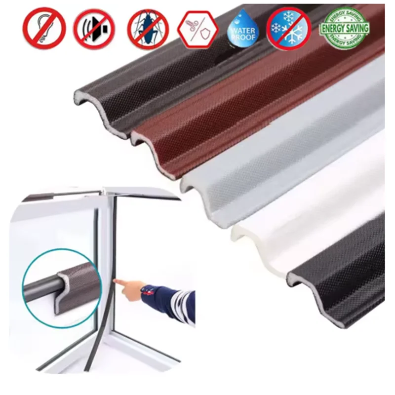 New S Type Soundproof Sealing Strip Noise Reductian Weather Stripping for Door & Plastic Steel Casement Windows with Gaps 0-12mm