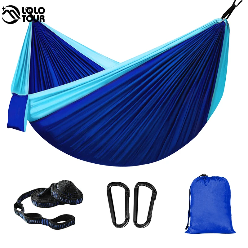 98x55inches Portable Outdoor Camping Hammock Travel Hammock Swing With Tree Belt 210T Nylon High-Quality Outdoor Camping Holiday