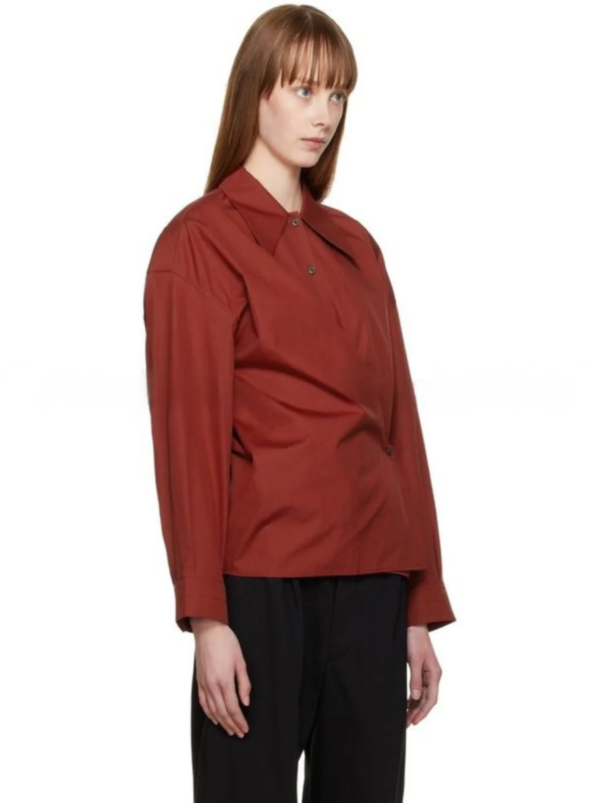 

Асимметричная рубашка Monic с одной пуговицей и длинным рукавом, весна-лето, новинка, для повседневной носки, приталенный крой, из смесового хлопка