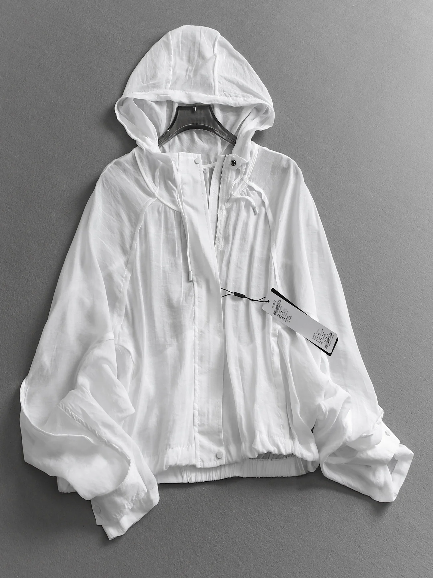 

Cooling Lightweight Long Sleeve Hooded Loose Women's Outerwear Casual Pure Color Breathable Sun Protection Clothing E682