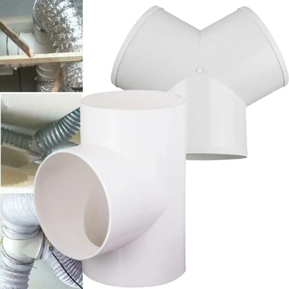 100/150/200mm Quick Ventilation Tube Joint Ducting T/Y Duct Connector Coupler 3 Ways Splitter PVC Exhaust Pipe Fittings