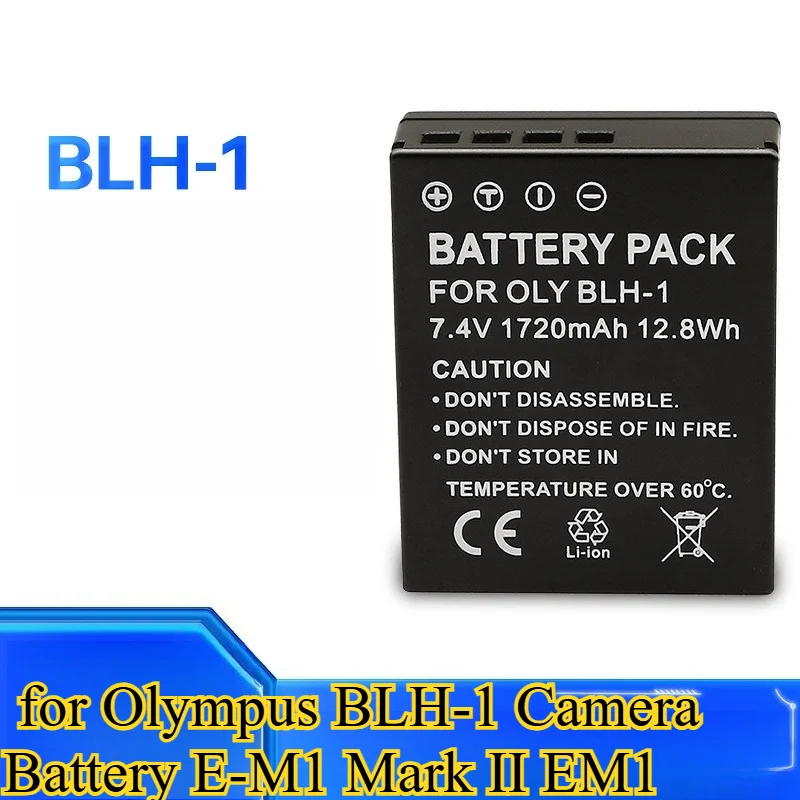

1720mAh BLH-1 Camera Lithium Battery Suitable for Olympus BLH-1 Camera Battery E-M1 Mark II EM1 Camera 2nd Generation