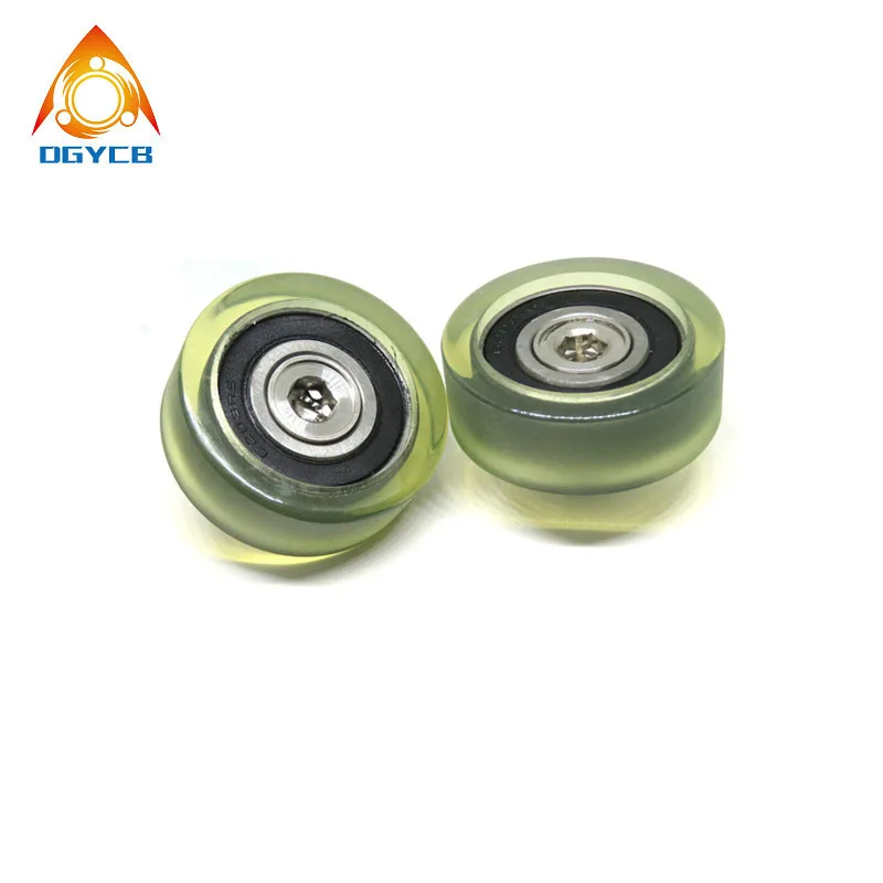 1Pcs OD 50mm Polyurethane External Screw thread Roller PU620350-18C2L12M10 PU Forming Bearing 50x18xM10 Rubber Bolt Guide Wheel