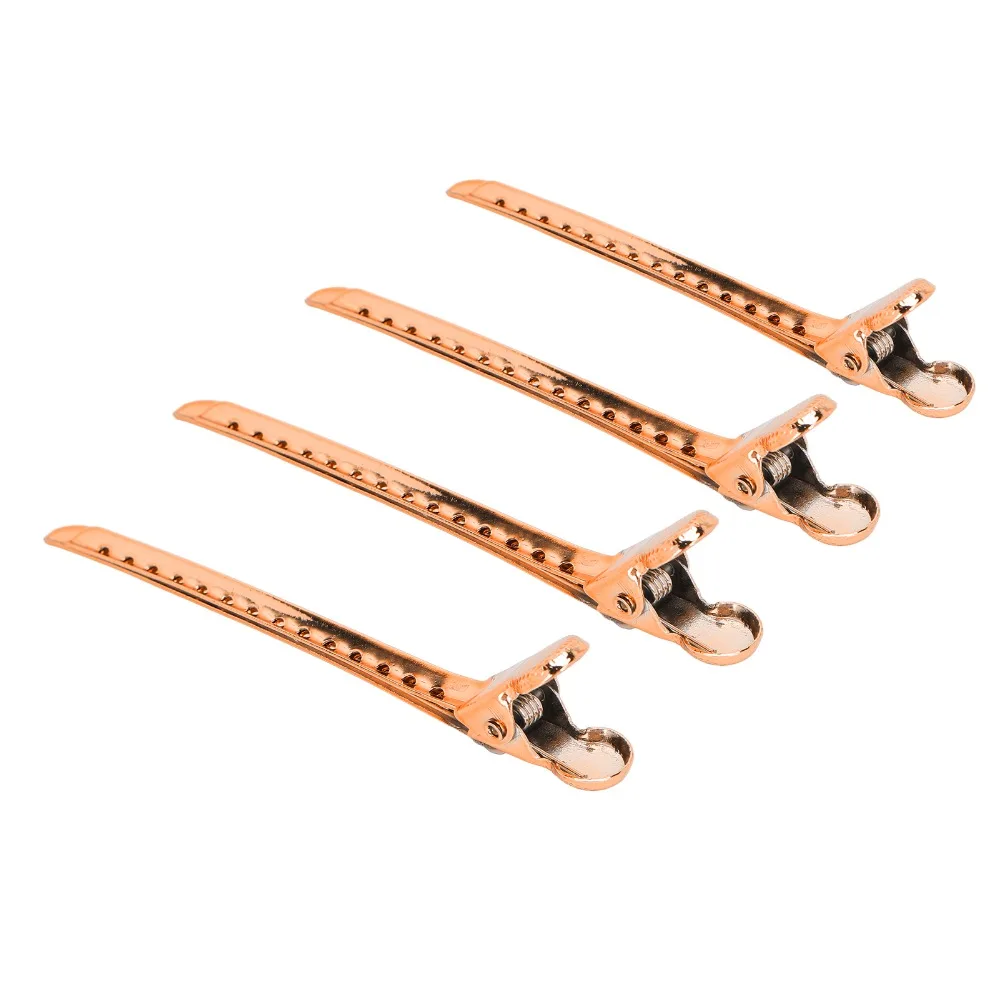 12pcs Lightweight Duck Billed Hair Clips Non Slip Convenient Hair Roller Clips Professional Metal Material Hair Sectioning Clips