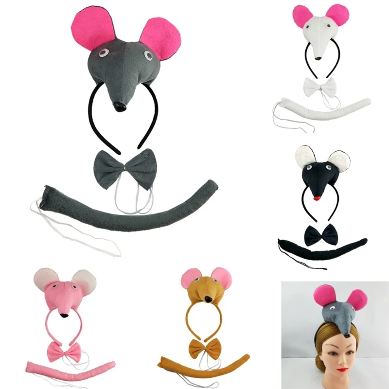 Lovely Mouse Headband Cosplay Mouse Costume StagePerformance Dress Up Accessory DXAA