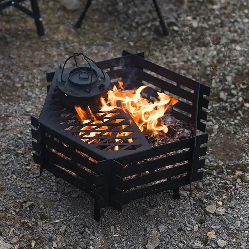 

Camping Bonfire Furnace Folding Brazier Portable Firewood Burner Carbon Steel Fire Pit BBQ Charcoal Stove Boils Water Stove