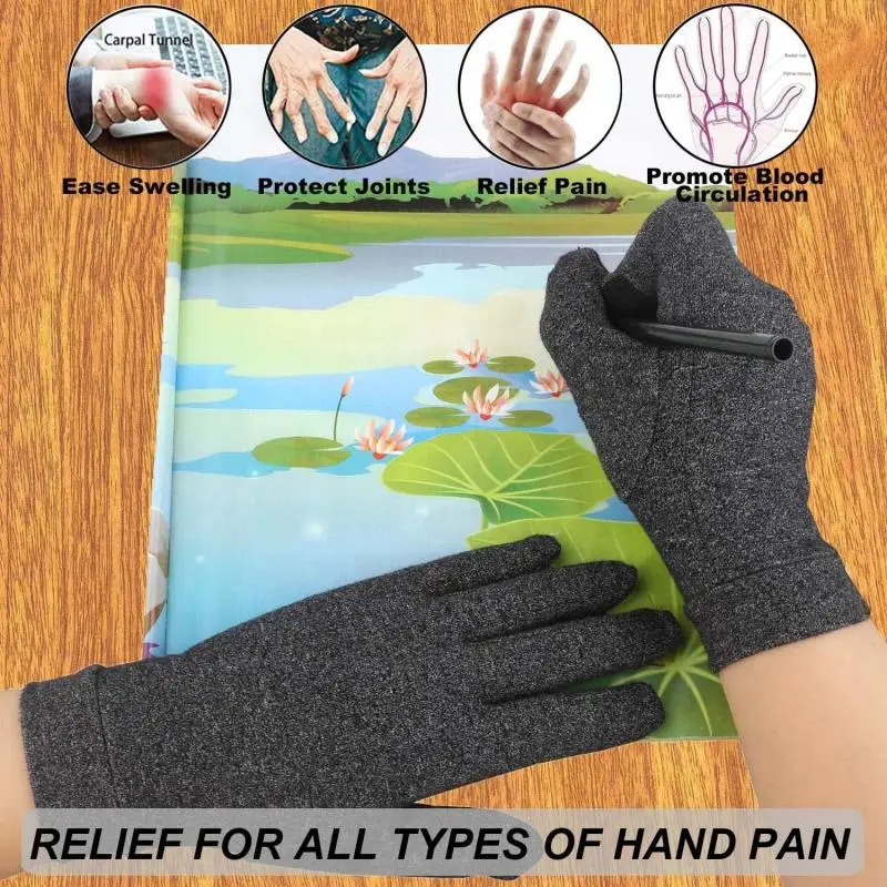 New 2/1Pair Compression Arthritis Gloves Premium Arthritic Joint Pain Relief Hand Gloves Therapy Full Fingers Compression Gloves