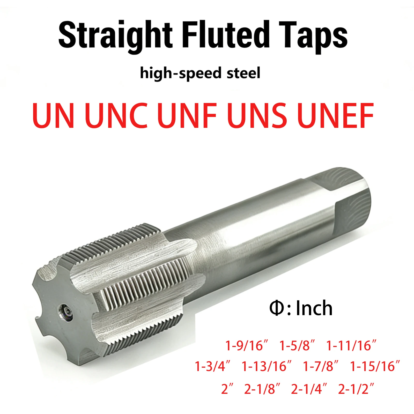 

Метчик HSS с прямой резьбой SAE, 1-9/16", 1-5/8", 1-11/16", 1-3/4", 1-15/16", 1-13/16", 1-7/8", 2", 2-1/8", 2-1/4", 2-1/2" дюйма, 1 шт.