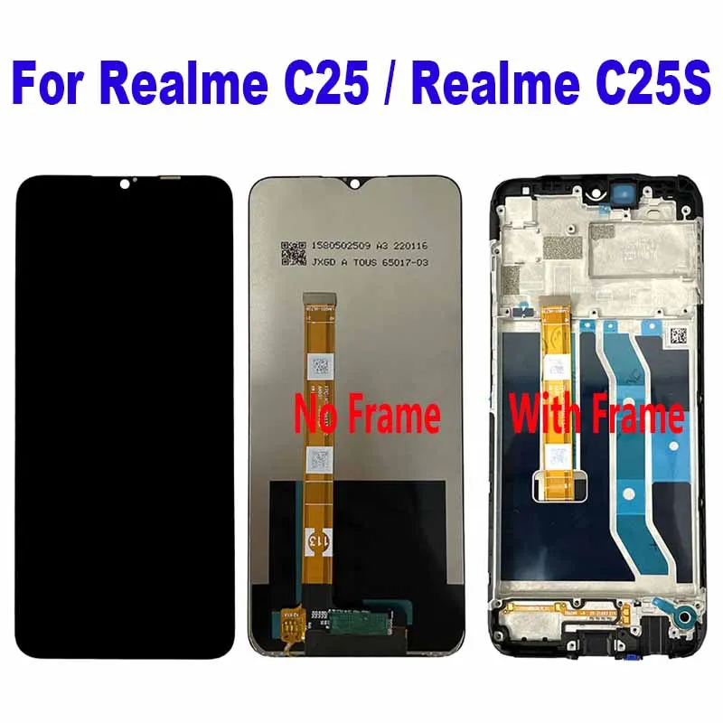 For Realme C25 RMX3191 LCD Display Touch Screen Digitizer Assembly For Realme C25s RMX3195