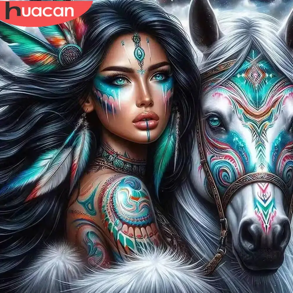 HUACAN Women DIY Diamond Paintings Horse Handmade Square Round Diamond Mosaic Animal Diamond Embroidery Art Holiday Gift