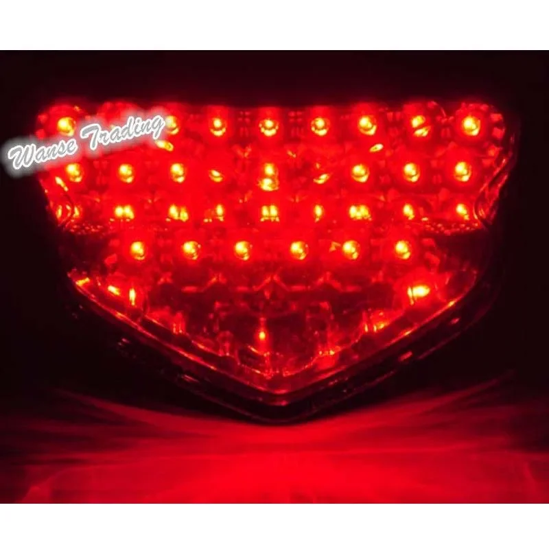 waase For Suzuki GSXR600 GSXR750 GSX-R 600 750 2004 2005 Chrome Rear Tail Light Brake Turn Signals Integrated LED Light