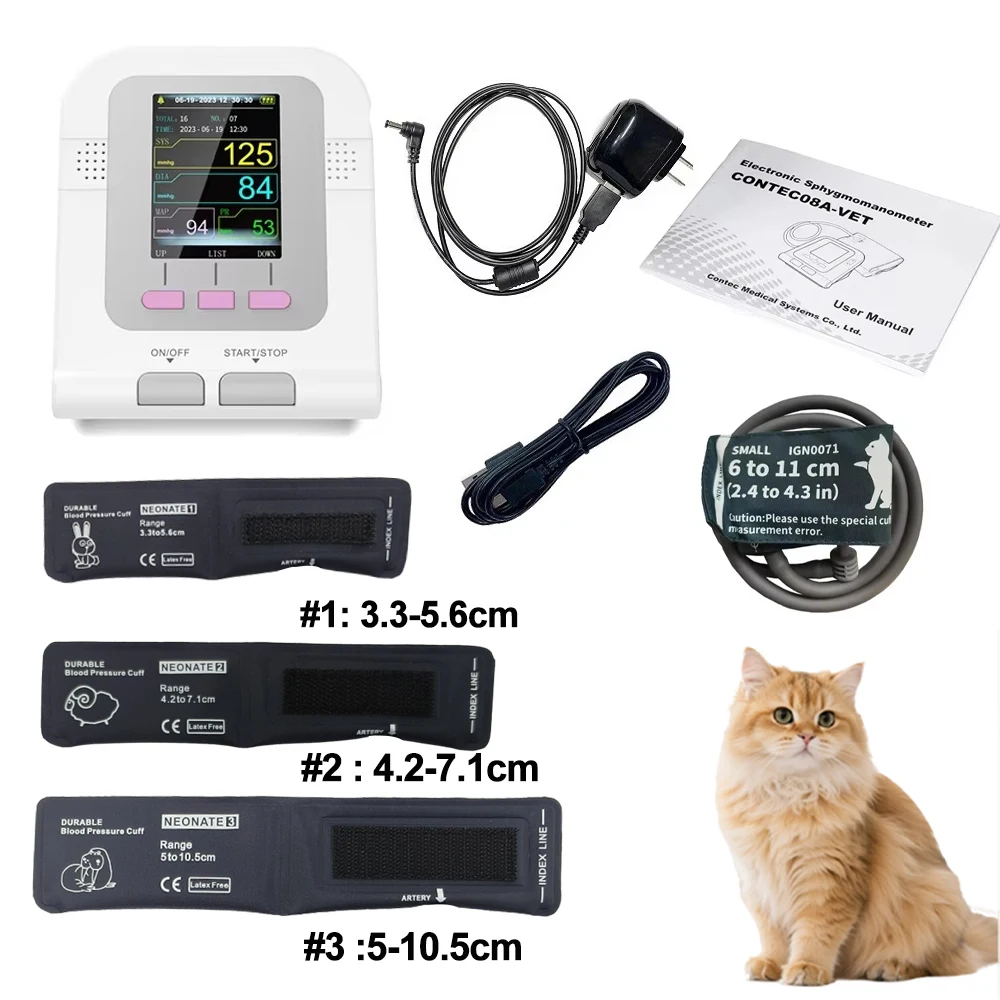 Contec08a Dierenarts Gebruik Elektronische Sfygmomanometer Digitale Bloeddruk Veterinaire Dierenarts Gebruik Monitor Hond Kat Paard Etc - afbeelding 1