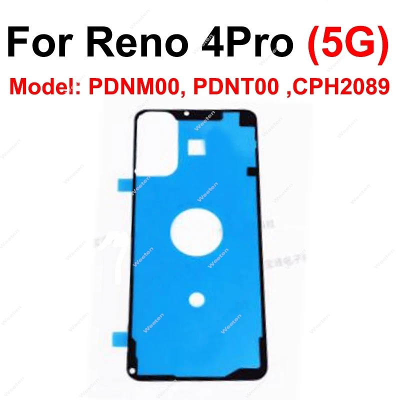 For OPPO Reno 10X Zoom Z 2 2Z 2F 3 Pro 4 Pro 4Se 4Z 5G Back Battery Housing Cover Sticker Rear Battery Housing Adhesive Parts