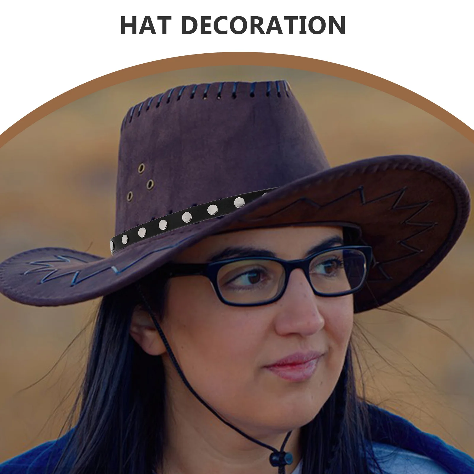 남녀 공용 카우보이 페도라 밀짚 버킷햇용 DIY 모자띠 장식 스트랩, 금속 버클 모자 액세서리, 카우보이 헤어밴드