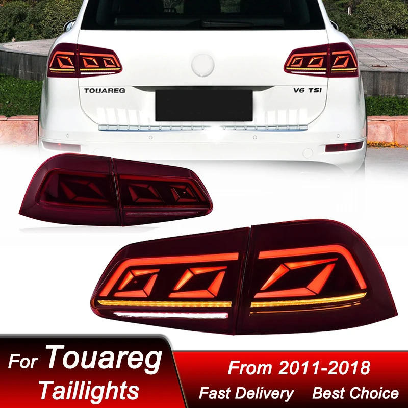

Pop Car Styling Tail Lights For VW Touareg 2011-2018 New Style Full LED Tail Lamp Dynamic Turn Signal Light Tail Lamp Assembly