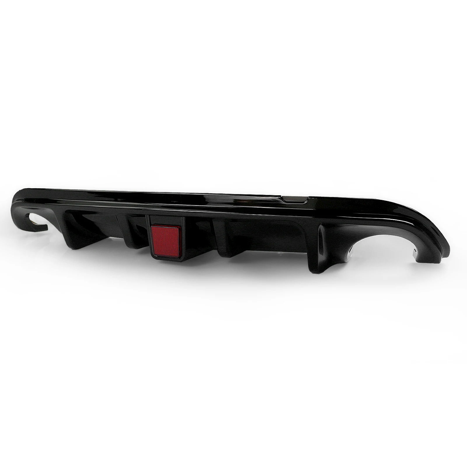 Rear Diffuser Bumper Lip For Infiniti Q50 2014 2015 2016 2017 Carbon Fiber Look/Gloss Black Boot Spoiler Kit With LED Brake Lamp