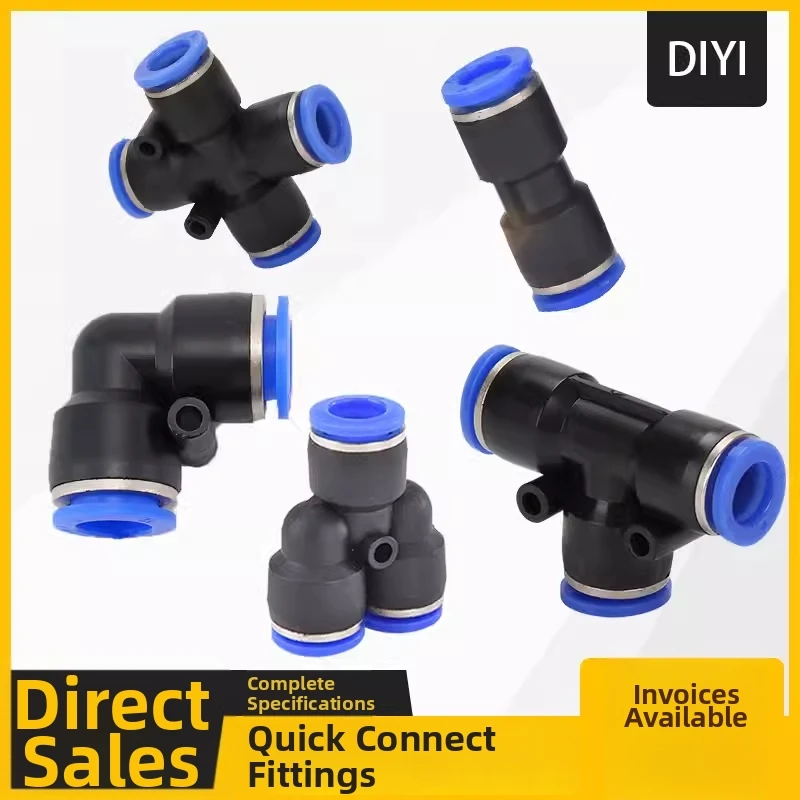 Thickened Universal Air Water Push In Hose Joint All Size Fitting PU PE PV PY PZA PP