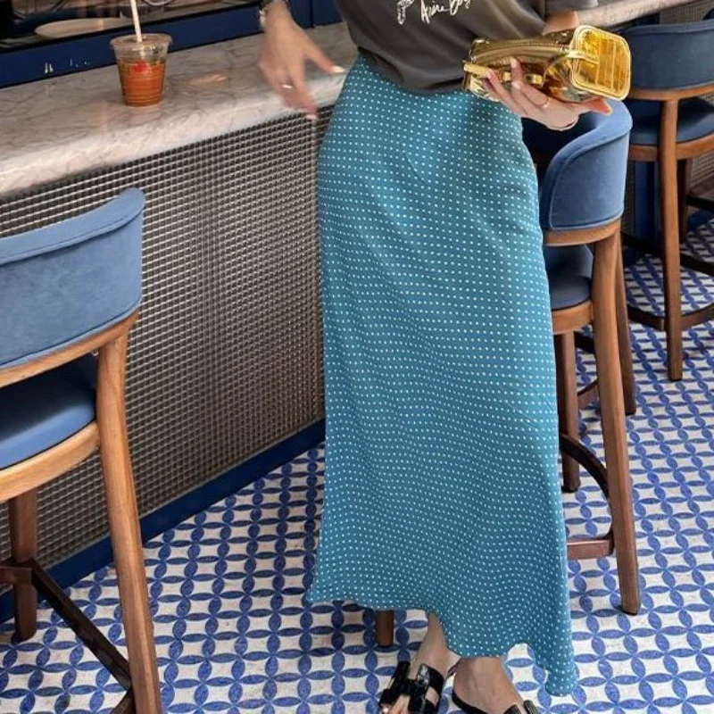 Robe française taille haute pour femme, tempérament rétro, point de vague, simple, douce, commconsul2025