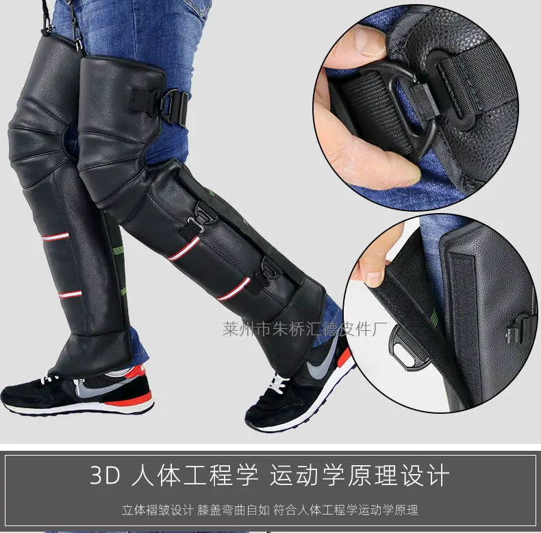 Winter Motorcycle Knee Guards For Warm Riding Wind And Cold Protection, Thickened And Extended Male Electric Vehicle Leg Guards