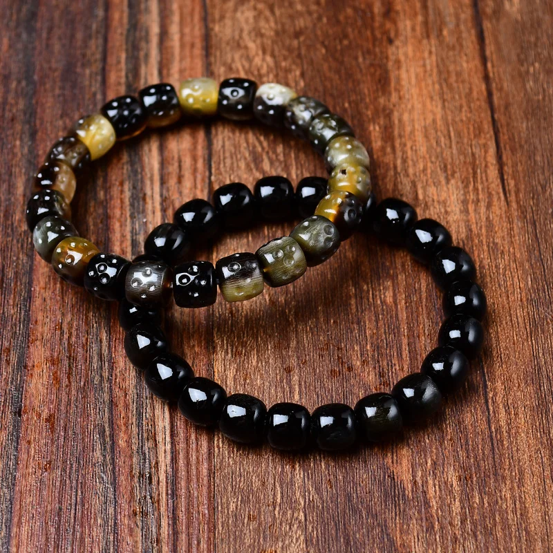 Black Donkey Hoof Old Style Wenwan Bracelet Gold Touching Charm Single Circle Accessory Retro Fashion Versatile