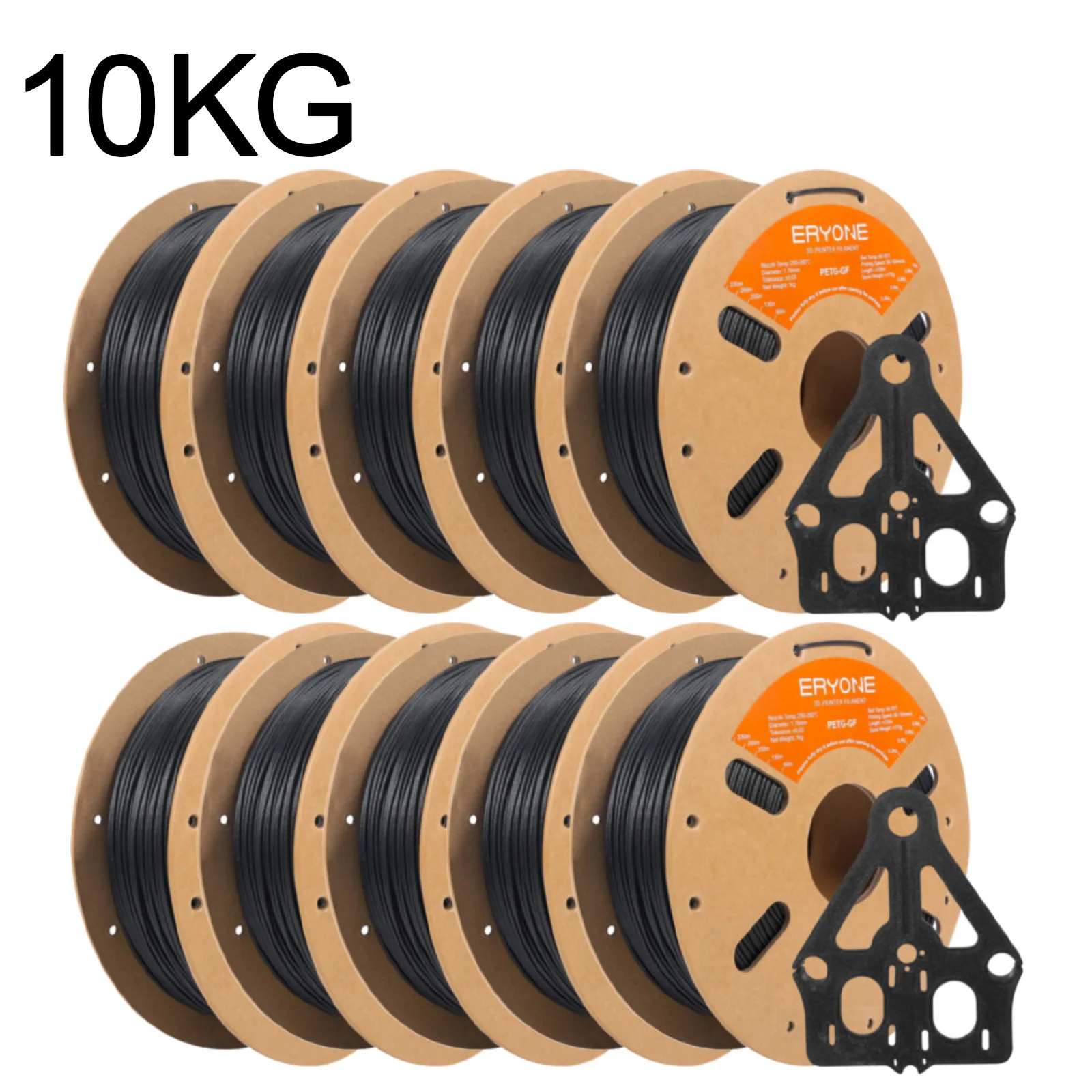 ERYONE 10KG PETG Glasfaser-Filament 1,75mm +/- 0,03mm, 3D-Druck-Filament PETG GF, 1kg (2,2 LBS)/Spule