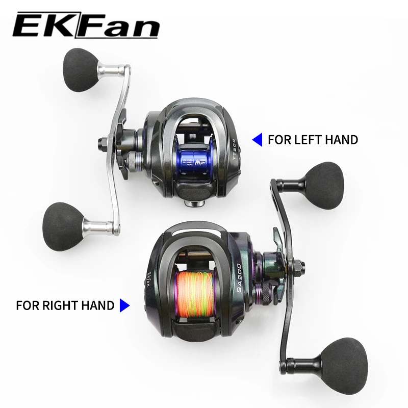 EKFan 140MM Baitcasting-Angelrollengriff Passend für S/D 7*4/8*5mm Loch Aluminiumlegierung Doppel-EVA-Knopf Köderrollengriff DIY-Teile – Detail 9