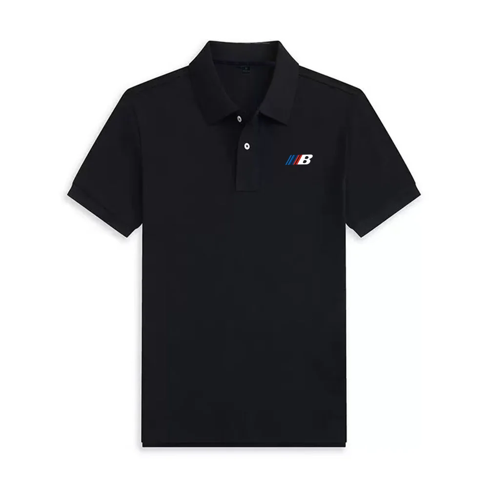 Herren Sommer Hochwertiges Kurzarm-Poloshirt mit Kragen und Knöpfen Buchstaben-Print T-Shirt Business Freizeit Herrenbekleidung