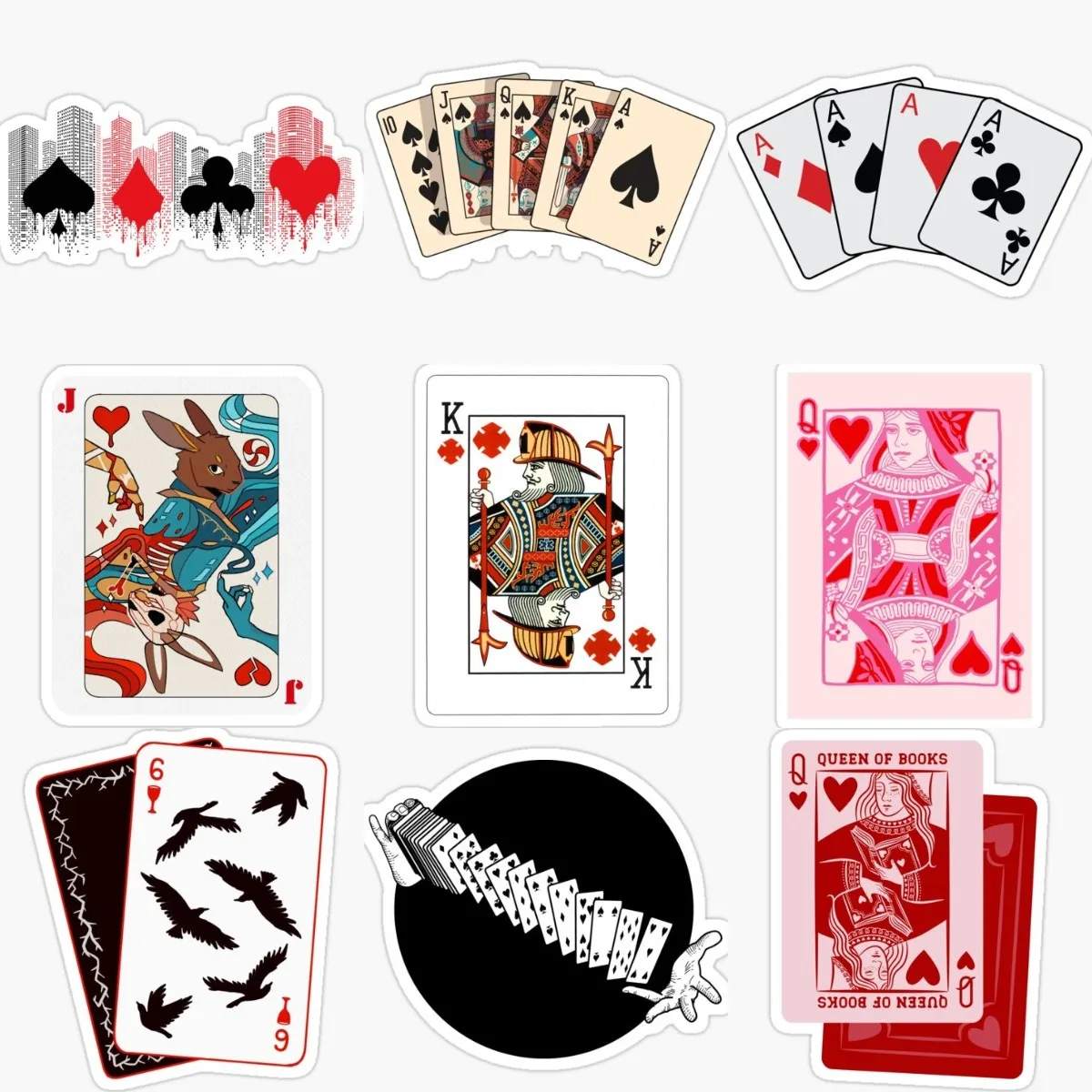 

Playing Card JQKA PVC Creative Stickers for Decorate Car Bicycle Window Motorcycle Helmet Wall Room Off-road Decal Accessories