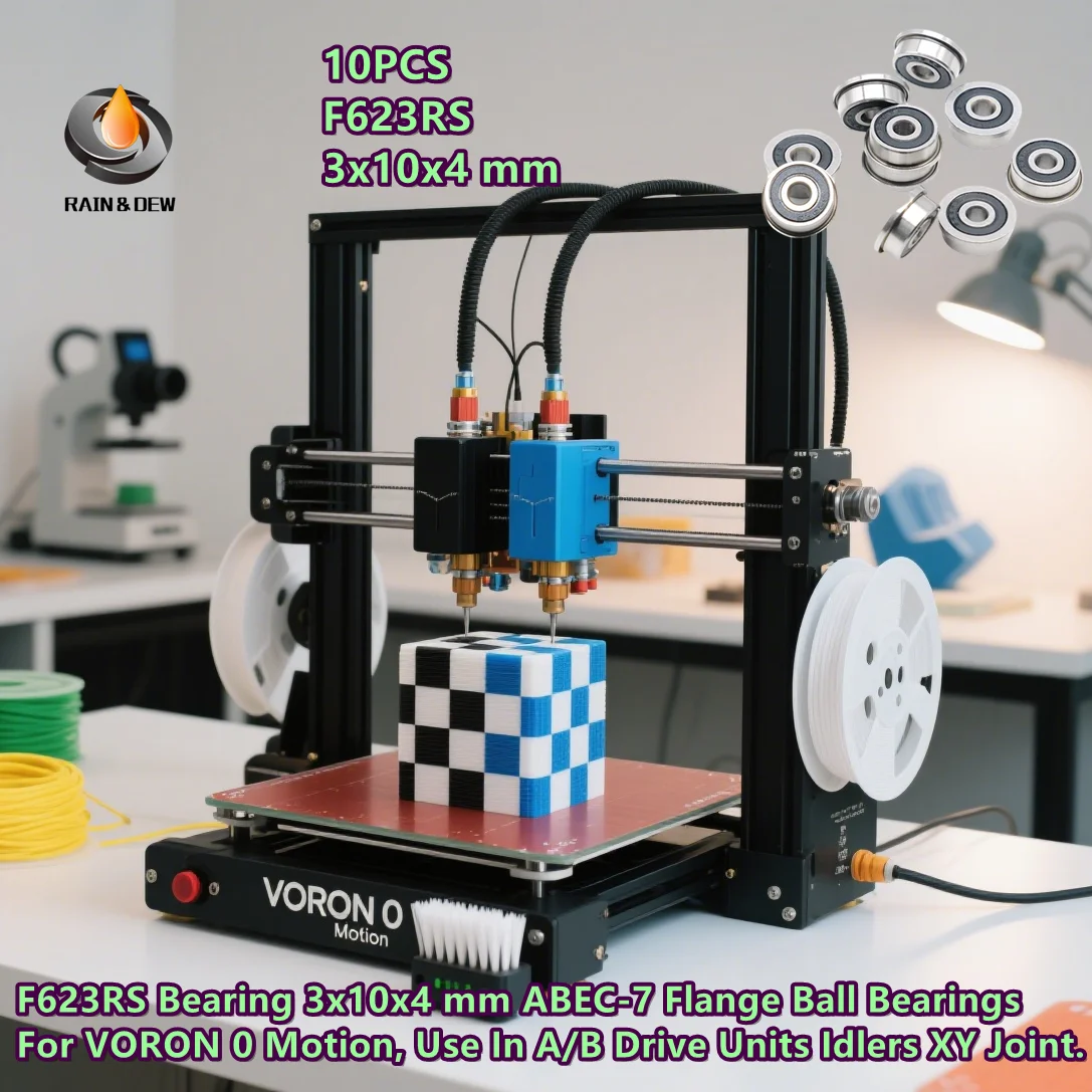 

10 шт. F623RS подшипник 3x10x4 мм ABEC-7 F623-2RS фланцевые шарикоподшипники для движения VORON 0, используются в приводных блоках A/B, натяжные детали XY Joint