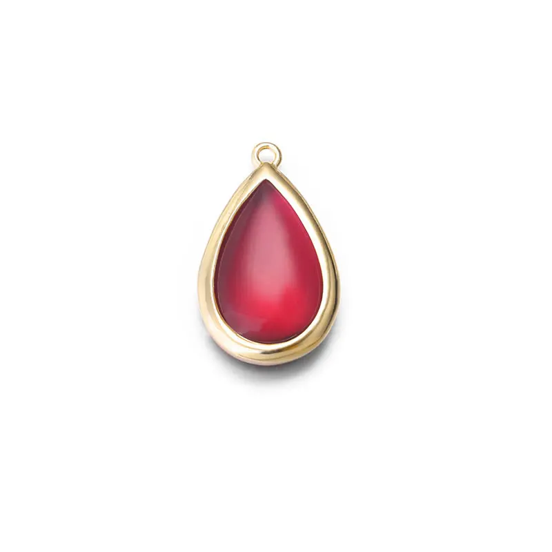 18K Gold Color Tear Drop Shape Colourful Charms Pendants High Quality Necklace Earrings Accessories Rosediy official-website