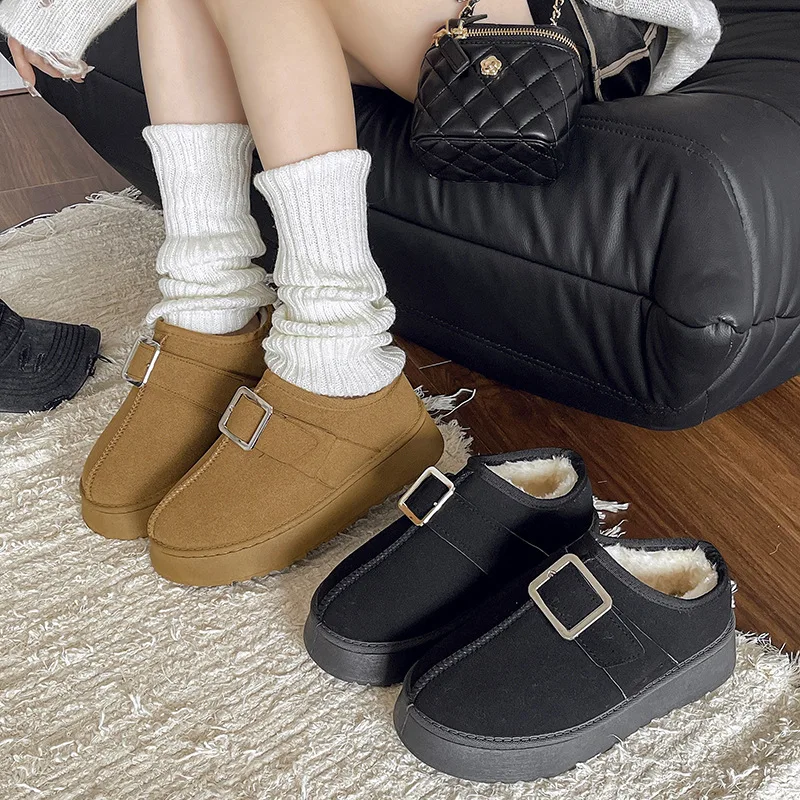 2024 The New Keep Warm Slippers Plush Snow Boots Platform Women Shoes Winter Luxury Women Boots Keep Warm Shoes Zapatos De Mujer