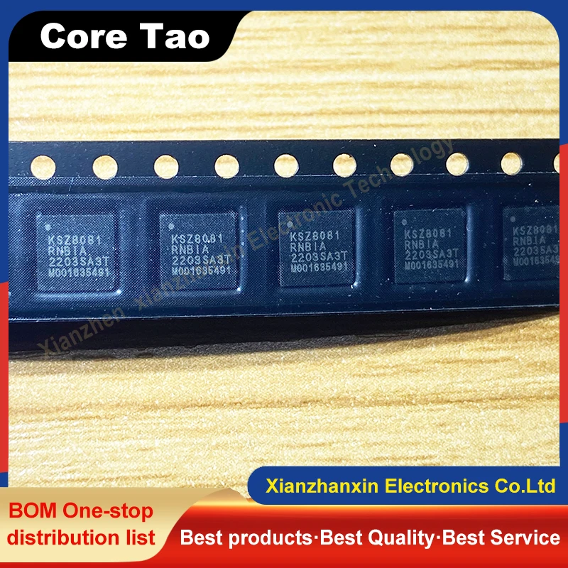 5PCS/LOT KSZ8081RNBIA-TR KSZ8081RNBIA KSZ8081 32-QFN（5x5） Ethernet controller chip