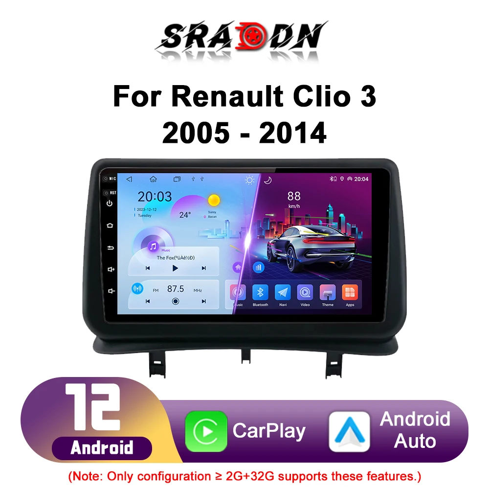 

For Renault Clio 3 2005 - 2014 Android Car Radio Automotive Multimedia Player GPS Navigation Carplay Touch Screen Auto Stereo