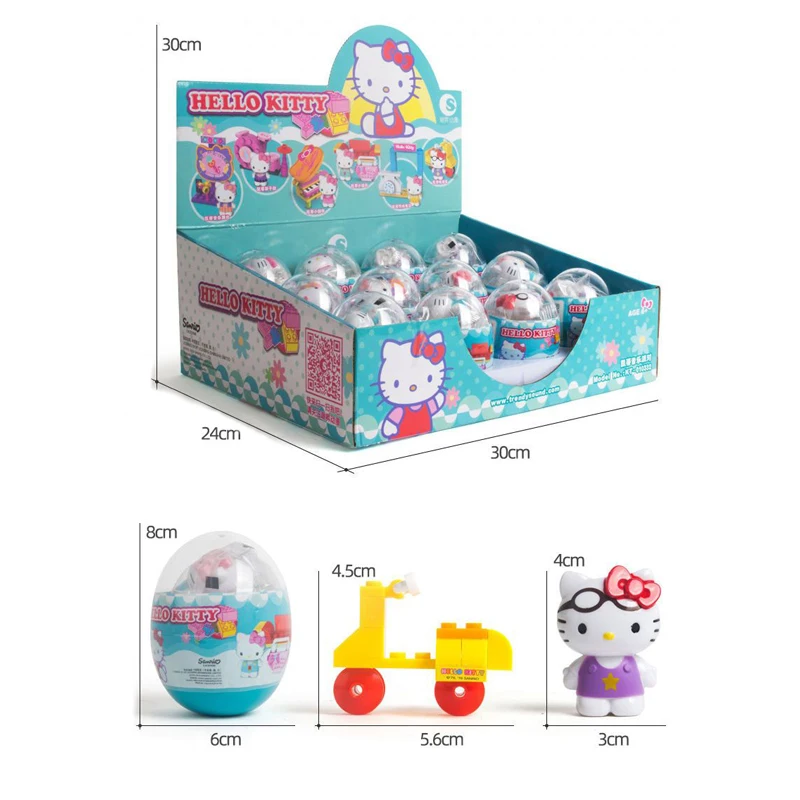 Chaosheng Anime Hello Kitty Sanrio regalo giocattolo per ragazze uovo attorcigliato Puzzle per bambini assemblaggio Building Block giocattolo per