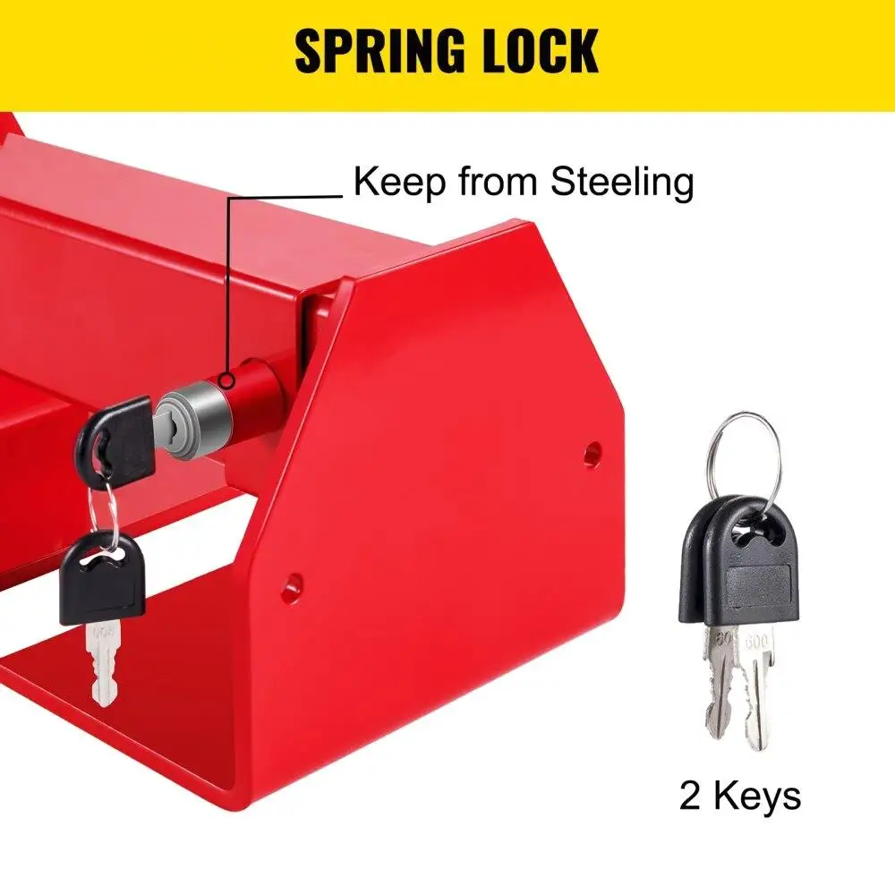 Cargo Container Lock 9.84"-17.32" Locking Distance Semi Truck Door Locks with 2 Keys Shipping Container Accessories Red