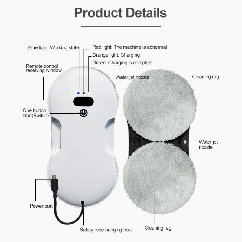 DIVEDEER automatic intelligent window cleaner robot nanoscale atomized water spray robot home two-way water spray model
