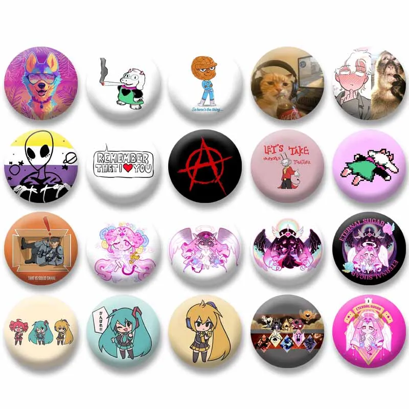 Alfileres de joyería alienígena divertidos y creativos, broches de perro brillantes, insignias CRK de galletas de azúcar eternas bonitas en bolsa, accesorios para chaqueta, juguetes, regalos