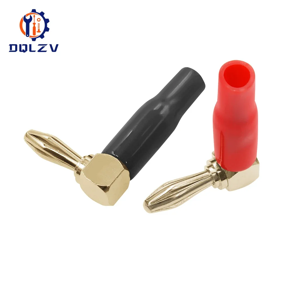 Right Angle 90 Degree 4mm Banana Plug Screw L Type Binding Post Amplifiers Video Speaker Adapter Connector