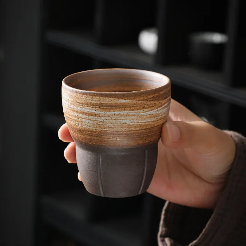 Japanese Coarse Pottery Espresso Cup Retro Ceramic Kung Fu Tea Owner Sample Office Household Water