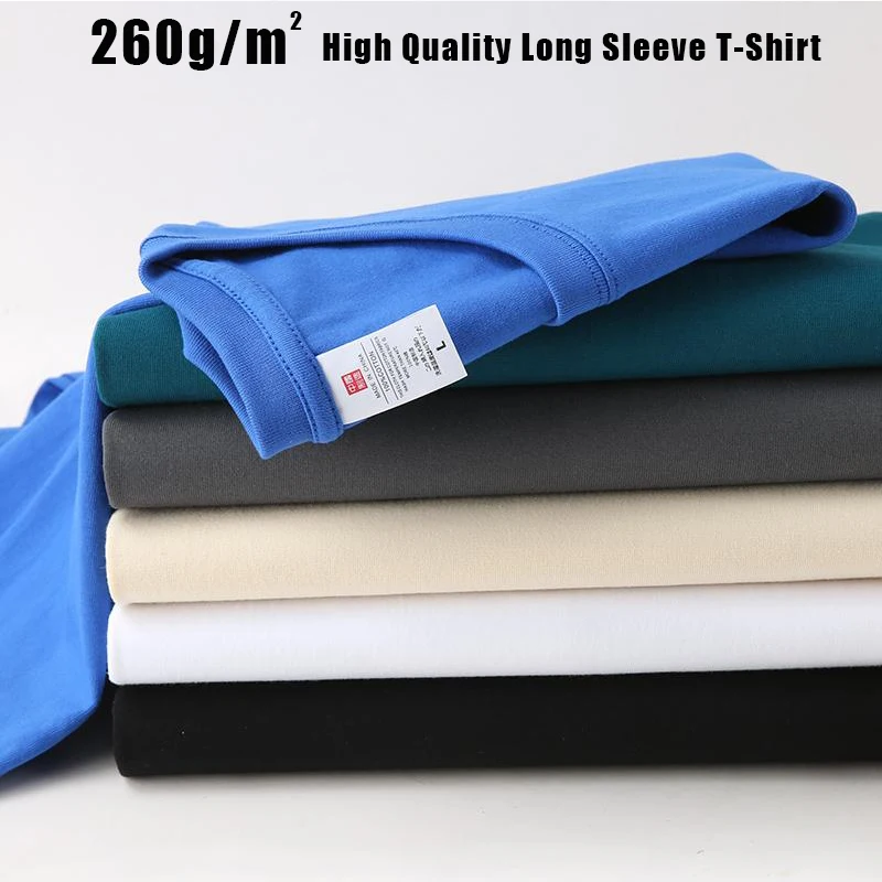 High Quality Cotton Men\'s T-Shirts Long Sleeve Slim Men T-Shirt Young Man Pure Color Tops Tees Shirt O-Neck For Male Boys Tshirt