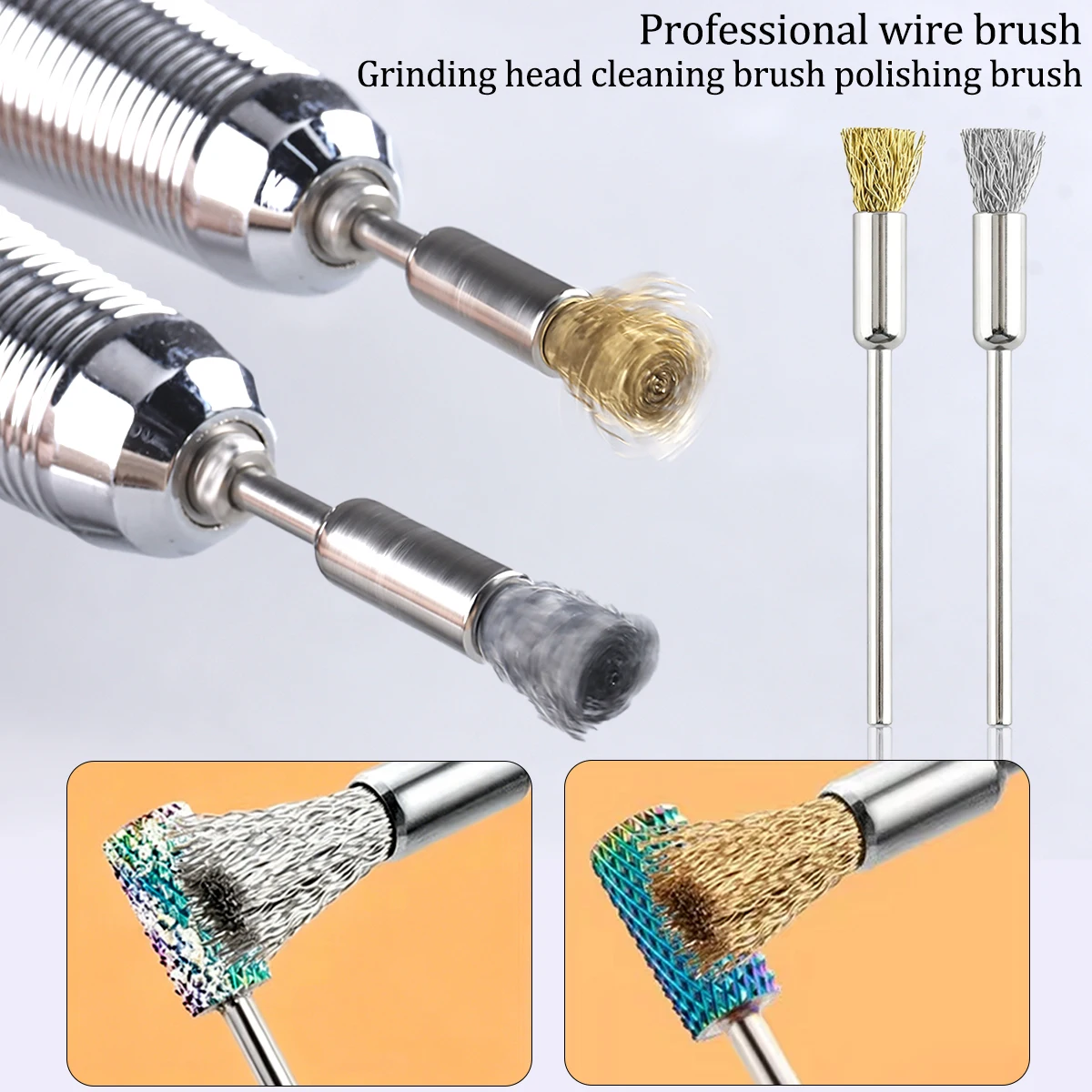 Nail Polishing Head Cleaning Brush, Copper Wire Polishing Wheel, Rust Removal Polishing Head, Electric Polishing Pen