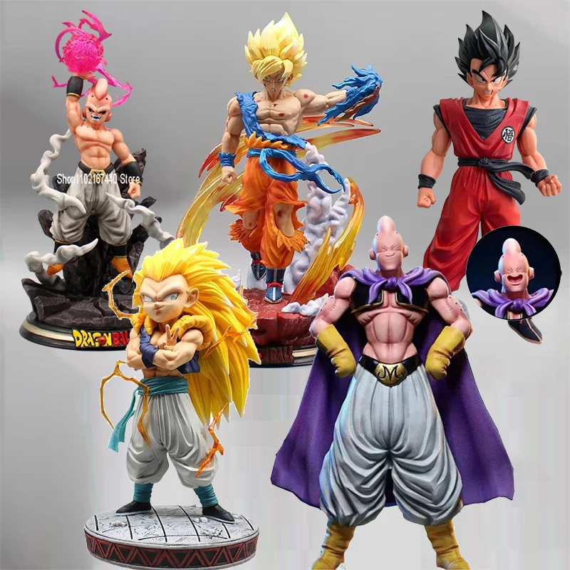 

Anime SJJ3 Gotenks Figure Dragon Ball Evil Buu Action Figure Fights Son Goku Figurine Super Saiyan 2 Model PVC Collectible Toys