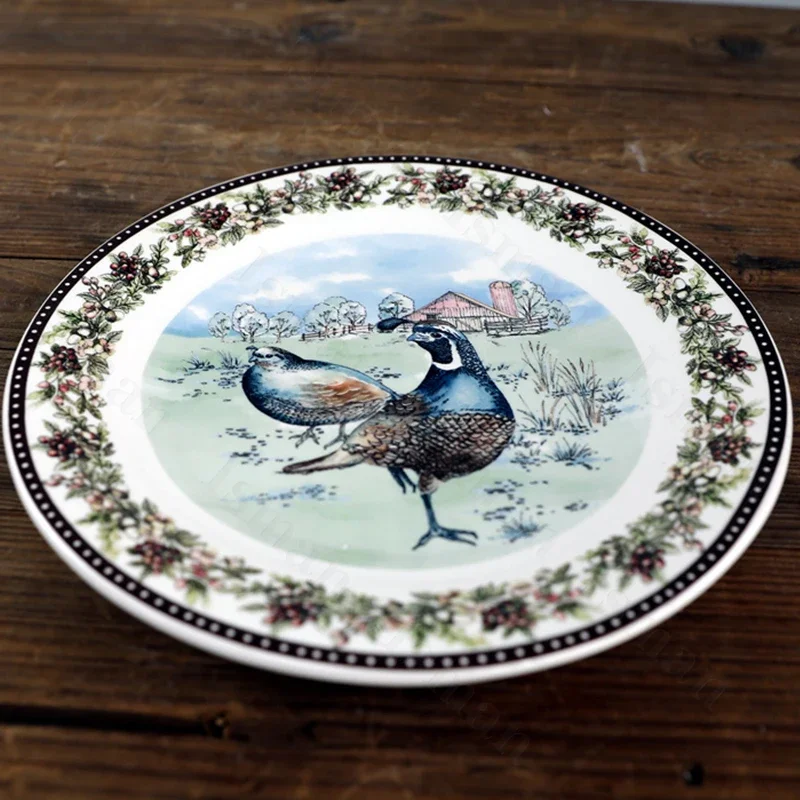 American Style Ceramic Dinner Plate Creative Turkey Series Dining Room Western Food Steak Plates Christmas Dinner Dishes Plate