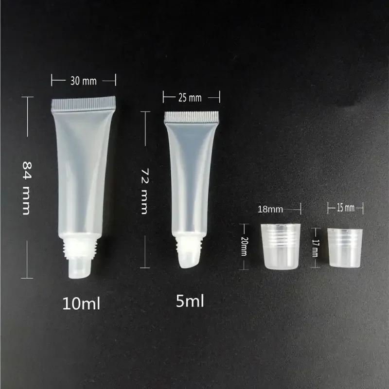 Tubos de plástico recargables vacíos para apretar, envases cosméticos translúcidos, botella de viaje de tubo de plástico suave con tapa abatible, 1/2 Uds.