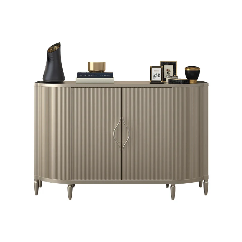 

American light luxury entrance cabinet, simple and modern entrance door facing the entrance cabinet, solid wood dining
